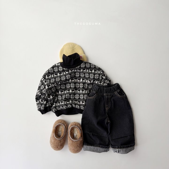 Thegoguma - Korean Children Fashion - #discoveringself - Snowflake Knit Sweatshirt - 3