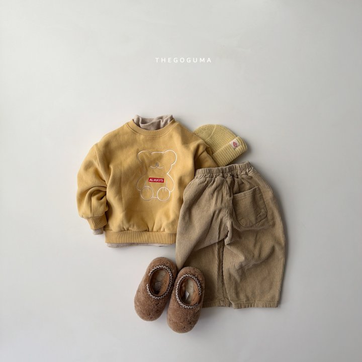 Thegoguma - Korean Children Fashion - #kidsstore - Corduroy Brushed Baggy Pants - 3
