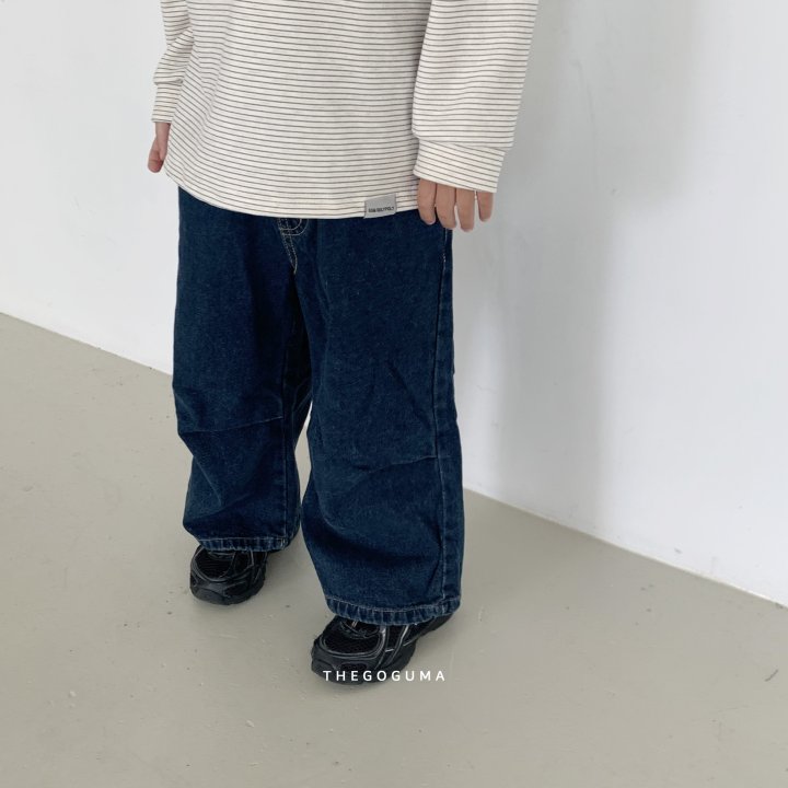 Thegoguma - Korean Children Fashion - #kidsstore - Point Pleated Brushed Denim Pants - 8
