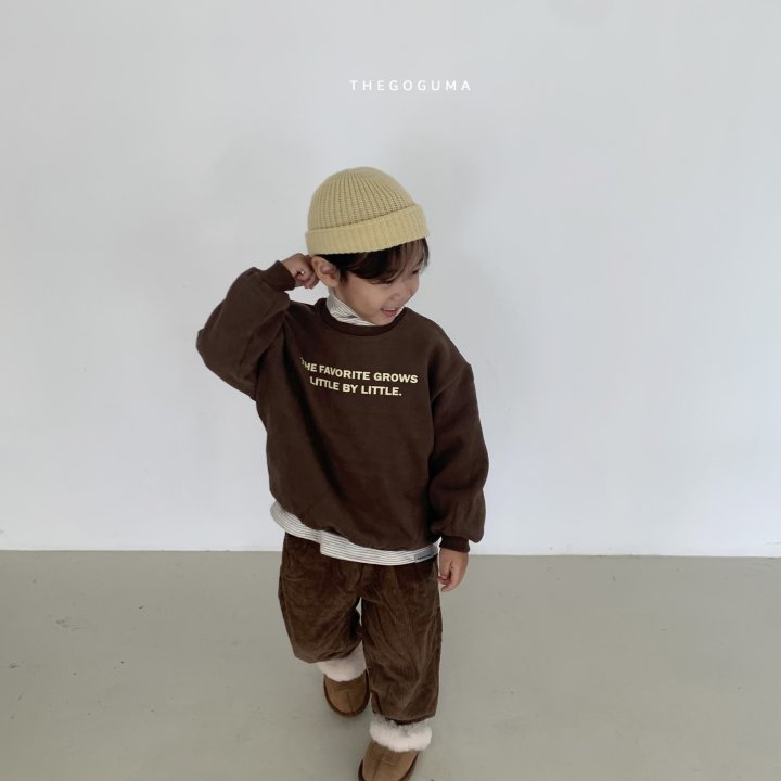 Thegoguma - Korean Children Fashion - #kidsstore - Corduroy Brushed Baggy Pants - 4