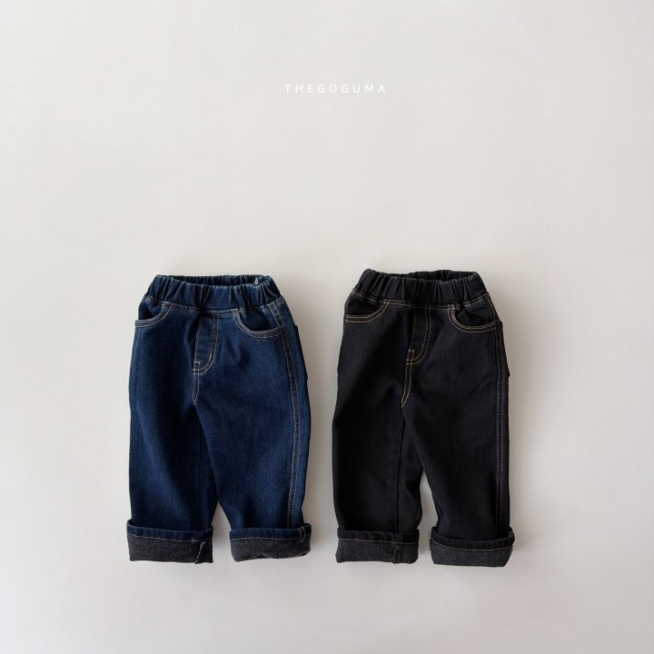 Thegoguma - Korean Children Fashion - #littlefashionista - Basic Brushed Denim Pants