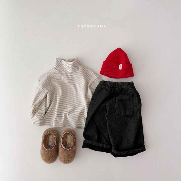 Thegoguma - Korean Children Fashion - #littlefashionista - Bonded Long Bermuda Denim Pants - 3