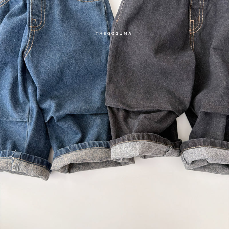 Thegoguma - Korean Children Fashion - #magicofchildhood - Point Pleated Brushed Denim Pants - 12