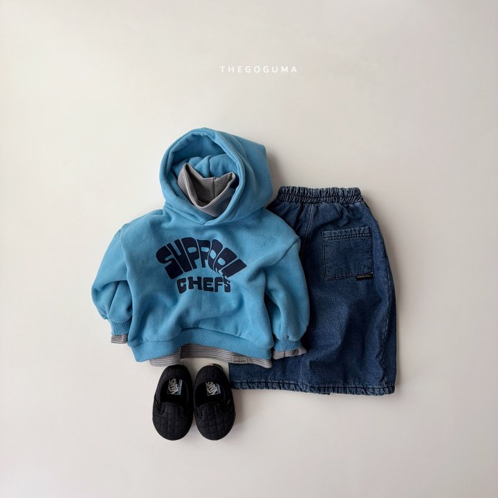 Thegoguma - Korean Children Fashion - #littlefashionista - Bonded Long Bermuda Denim Pants - 4