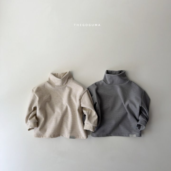 Thegoguma - Korean Children Fashion - #minifashionista - Multi Striped Turtleneck Tee