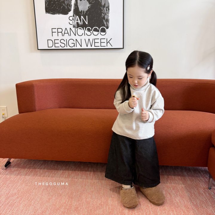 Thegoguma - Korean Children Fashion - #prettylittlegirls - Bonded Long Bermuda Denim Pants - 6