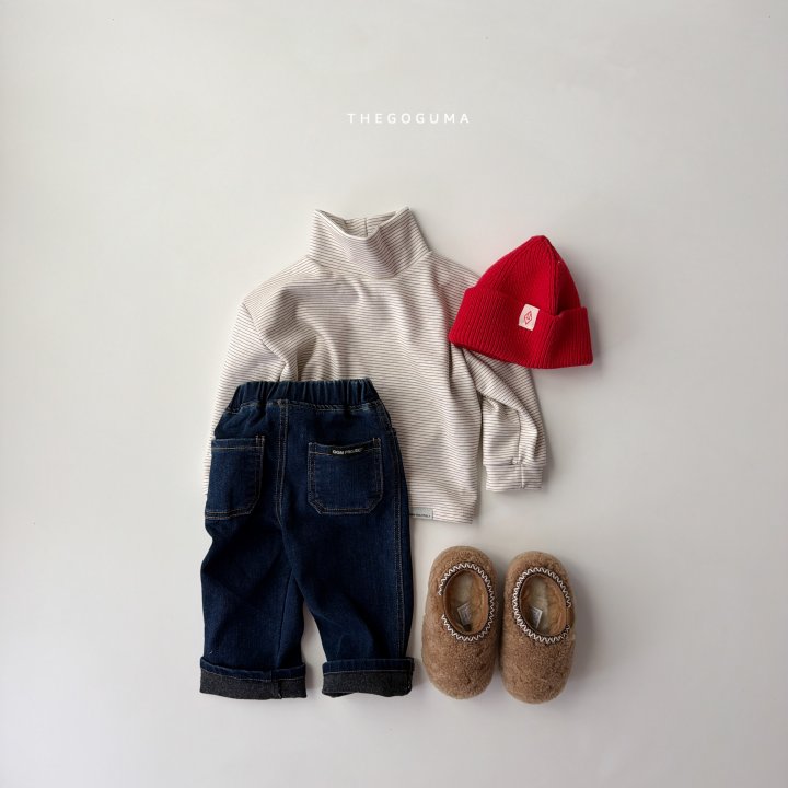 Thegoguma - Korean Children Fashion - #todddlerfashion - Multi Striped Turtleneck Tee - 3