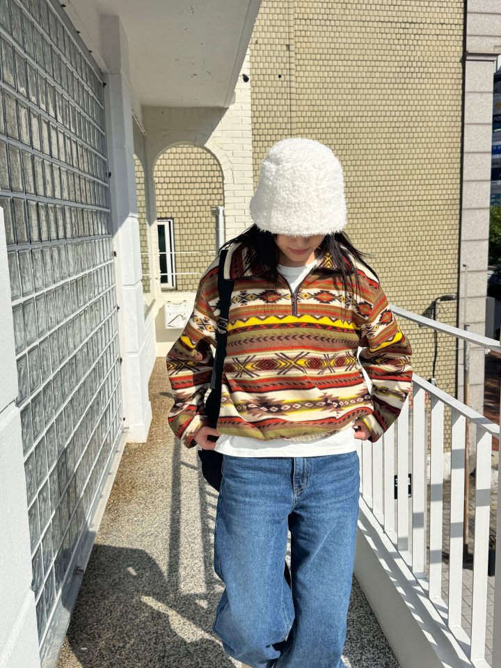 Theres - Korean Women Fashion - #momslook - Kubera Half Zip Tee - 2