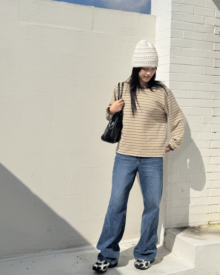 Theres - Korean Women Fashion - #womensfashion - Bell Stripe Tee - 4