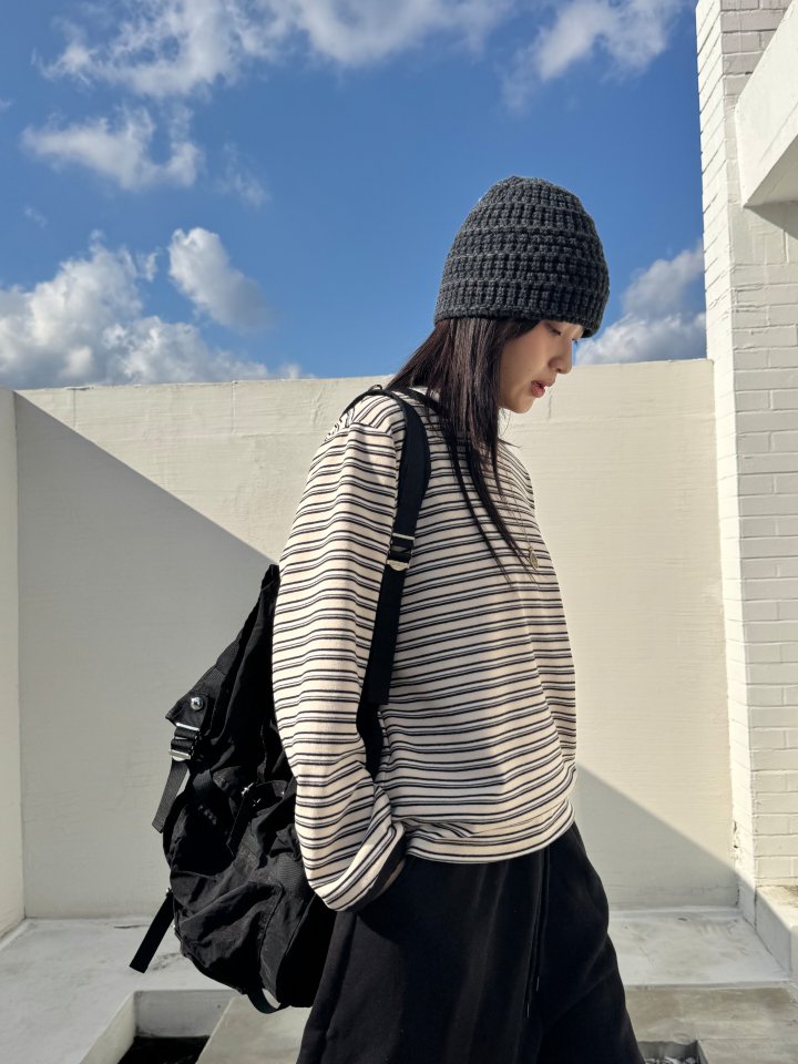 Theres - Korean Women Fashion - #momslook - Bell Stripe Tee - 9