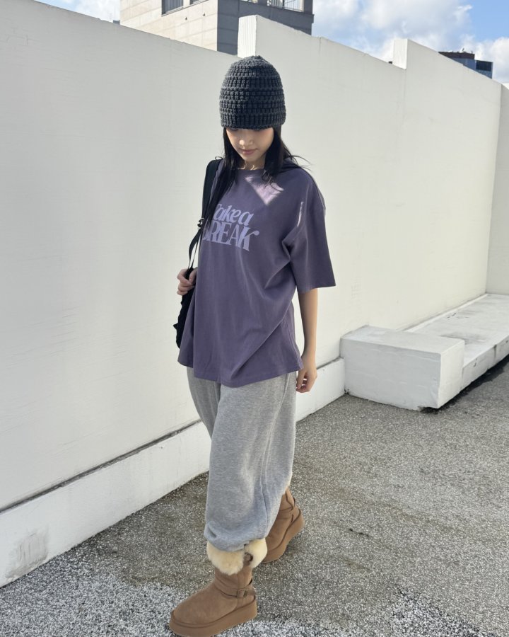 Theres - Korean Women Fashion - #momslook - Take Brushed Tee - 5
