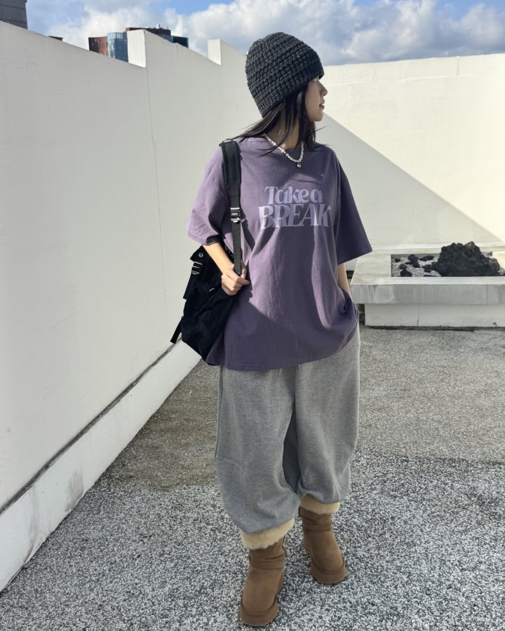 Theres - Korean Women Fashion - #momslook - Take Brushed Tee - 7