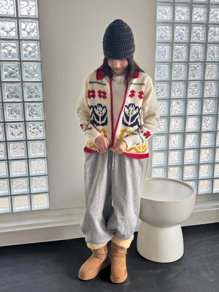 Theres - Korean Women Fashion - #womensfashion - Flower Cardigan - 10
