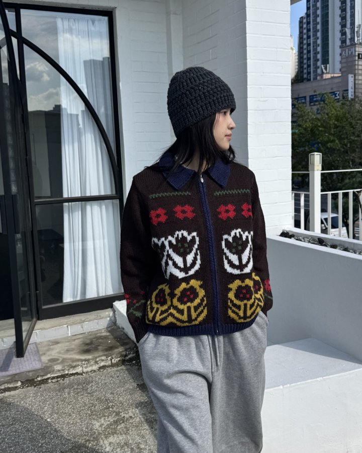 Theres - Korean Women Fashion - #womensfashion - Flower Cardigan - 6
