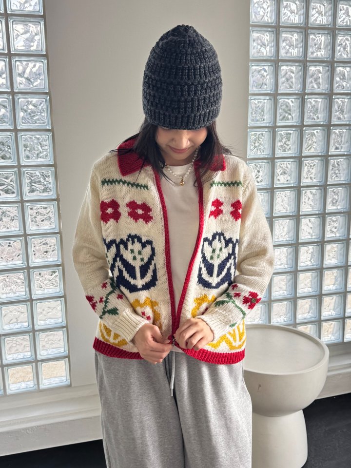 Theres - Korean Women Fashion - #womensfashion - Flower Cardigan - 8
