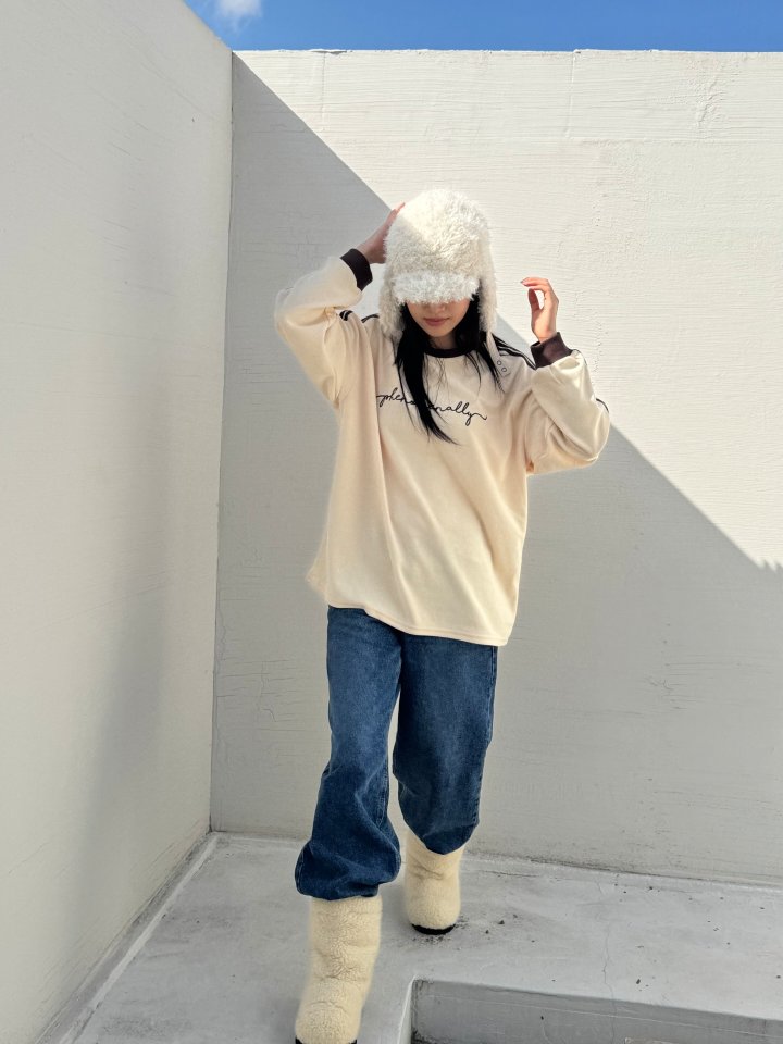 Theres - Korean Women Fashion - #womensfashion - Velour Embroidered Tee - 10