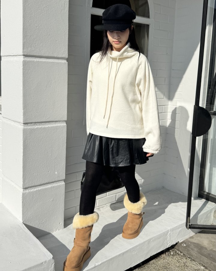 Theres - Korean Women Fashion - #womensfashion - Terry Turtleneck Tee - 6