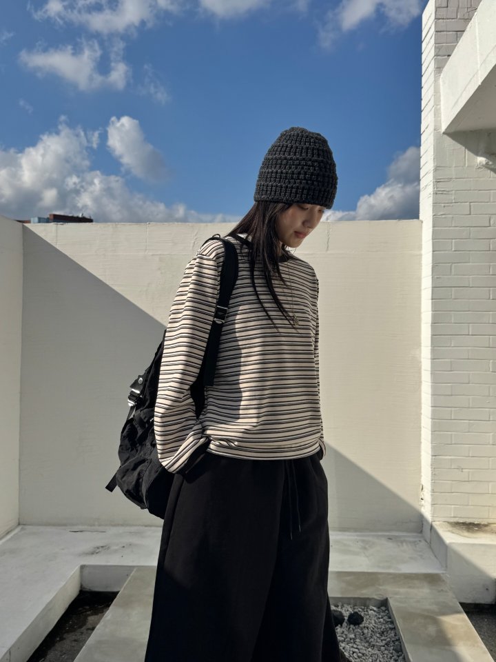 Theres - Korean Women Fashion - #womensfashion - Bell Stripe Tee - 11