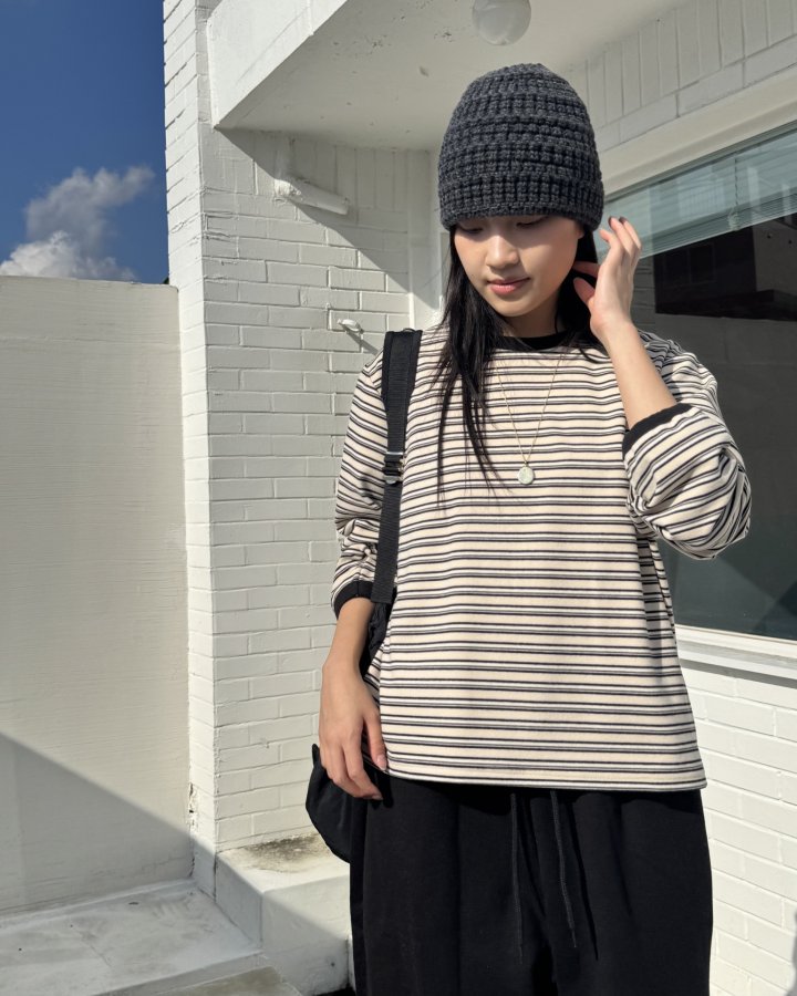 Theres - Korean Women Fashion - #womensfashion - Bell Stripe Tee - 7