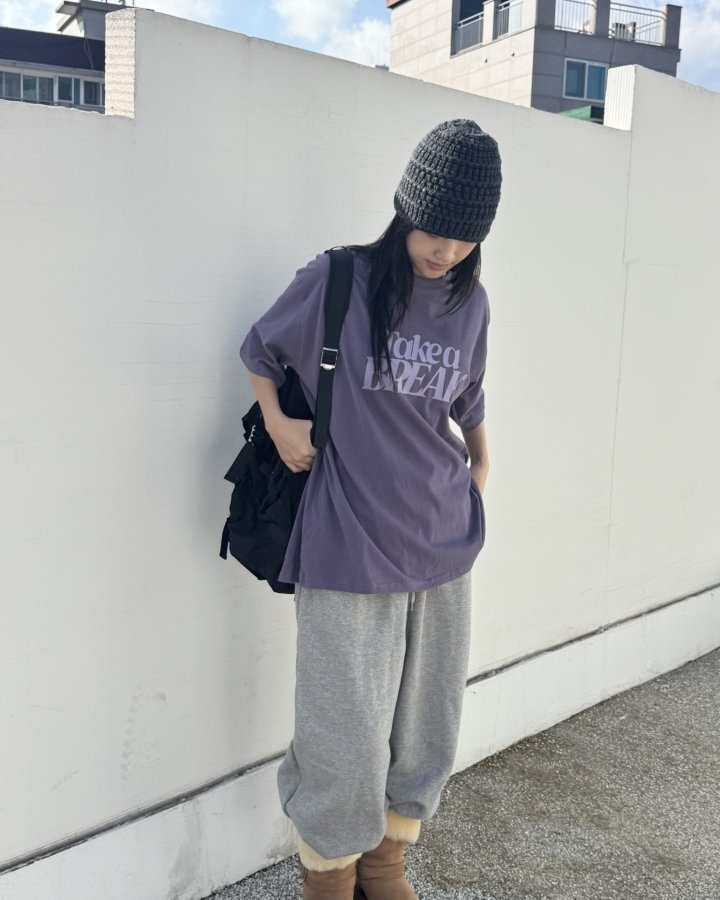 Theres - Korean Women Fashion - #momslook - Take Brushed Tee - 4