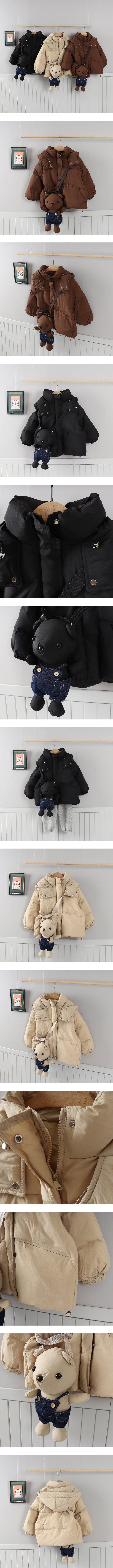 Tony - Korean Children Fashion - #fashionkids - Duck Down Bear Bag Jumper