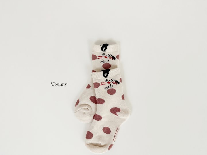 V Bunny - Korean Children Fashion - #kidzfashiontrend - Berry Dot Socks Set - 4