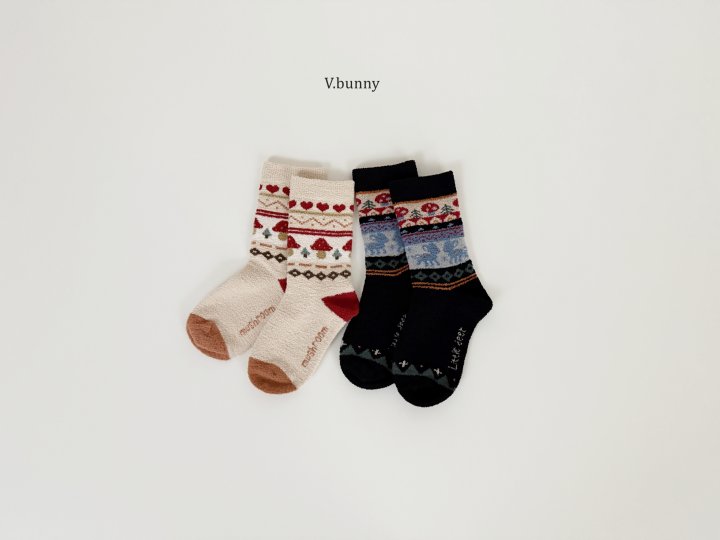 V Bunny - Korean Children Fashion - #Kfashion4kids - Jacquard Socks Set - 10
