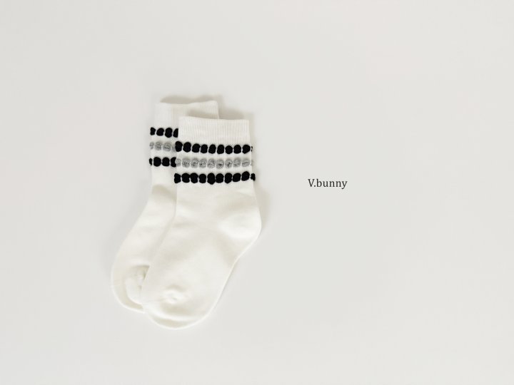 V Bunny - Korean Children Fashion - #Kfashion4kids - Pom Ribbon Socks Set - 8