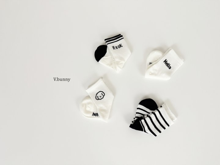 V Bunny - Korean Children Fashion - #kidzfashiontrend - It's Okay Socks Set - 4
