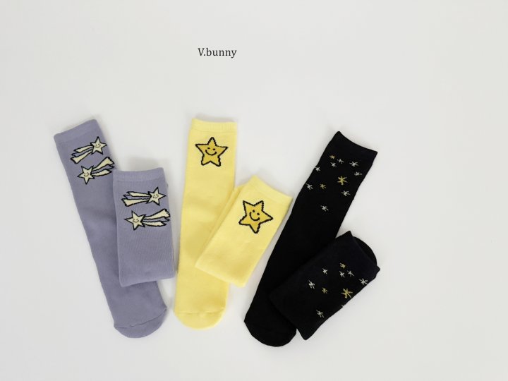 V Bunny - Korean Children Fashion - #Kfashion4kids - Shooting Star Socks Set - 2