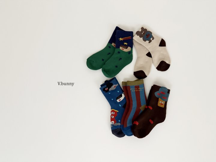V Bunny - Korean Children Fashion - #childofig - Shooting Star Socks Set - 2