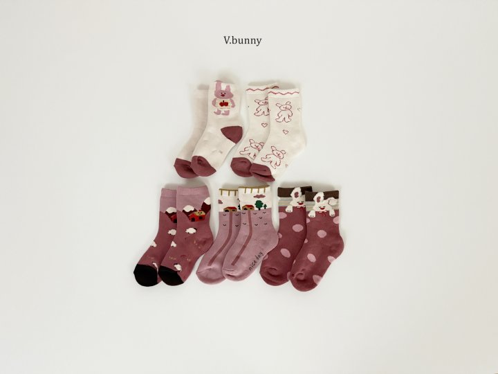V Bunny - Korean Children Fashion - #childofig - House Socks Set - 11