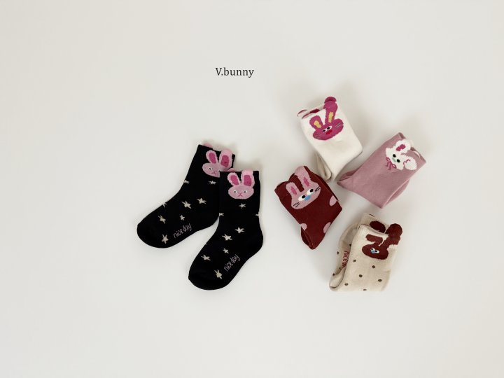 V Bunny - Korean Children Fashion - #childofig - Star Bunny Socks Set - 10
