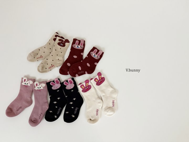 V Bunny - Korean Children Fashion - #childofig - Star Bunny Socks Set - 11