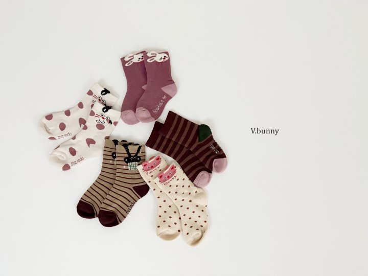 V Bunny - Korean Children Fashion - #childofig - Berry Dot Socks Set - 9