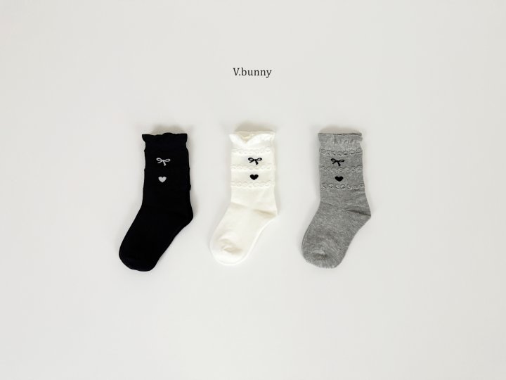 V Bunny - Korean Children Fashion - #childofig - Heart Socks Set