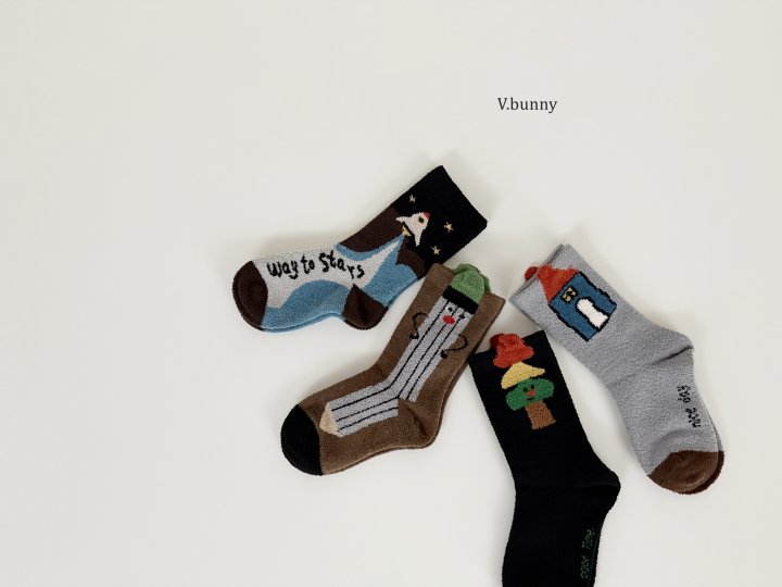 V Bunny - Korean Children Fashion - #childofig - Spaceship Socks Set - 2