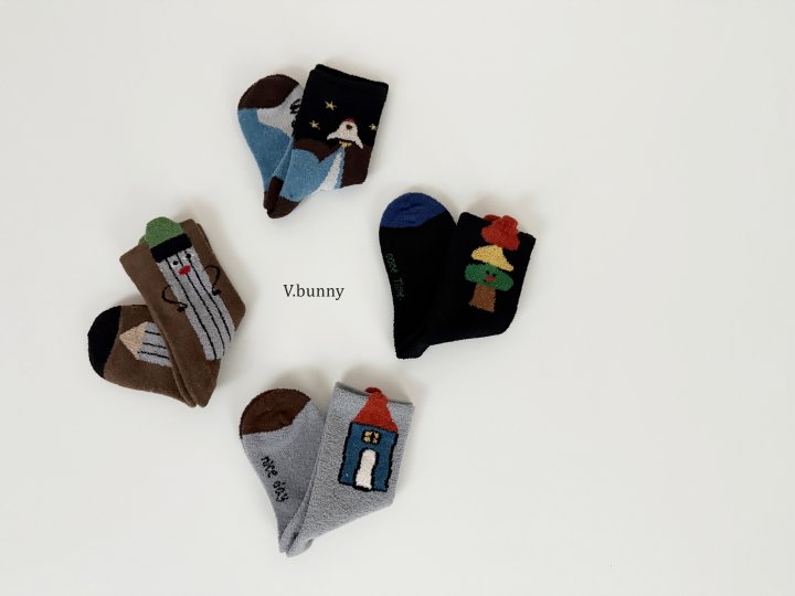 V Bunny - Korean Children Fashion - #childofig - Spaceship Socks Set - 3