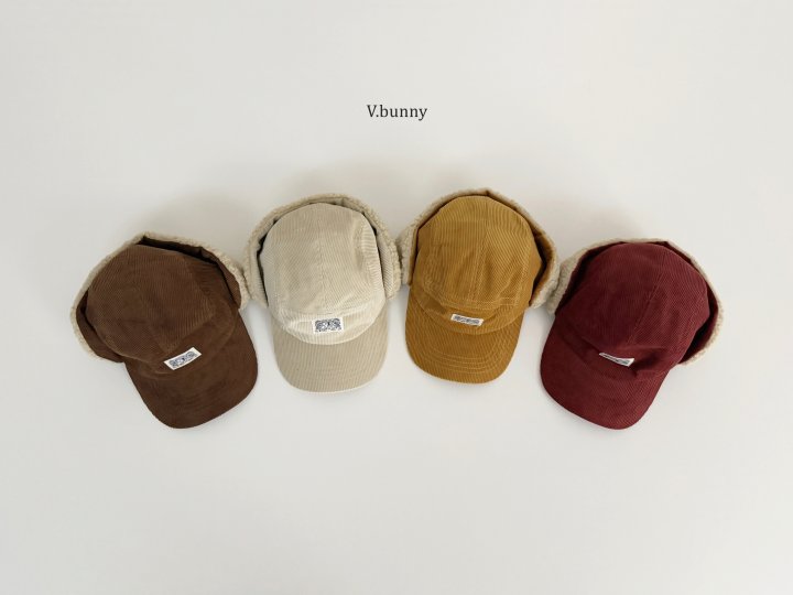 V Bunny - Korean Children Fashion - #childofig - Corduroy Earflap Cap