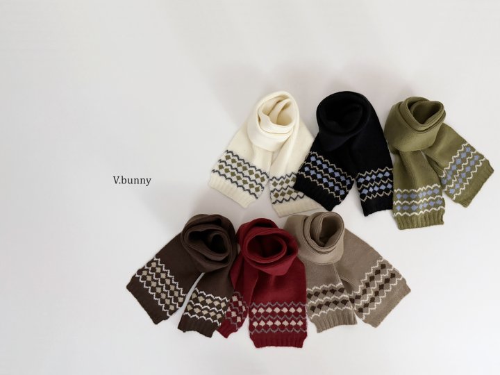 V Bunny - Korean Children Fashion - #childofig - Stripe Pattern Muffler - 6