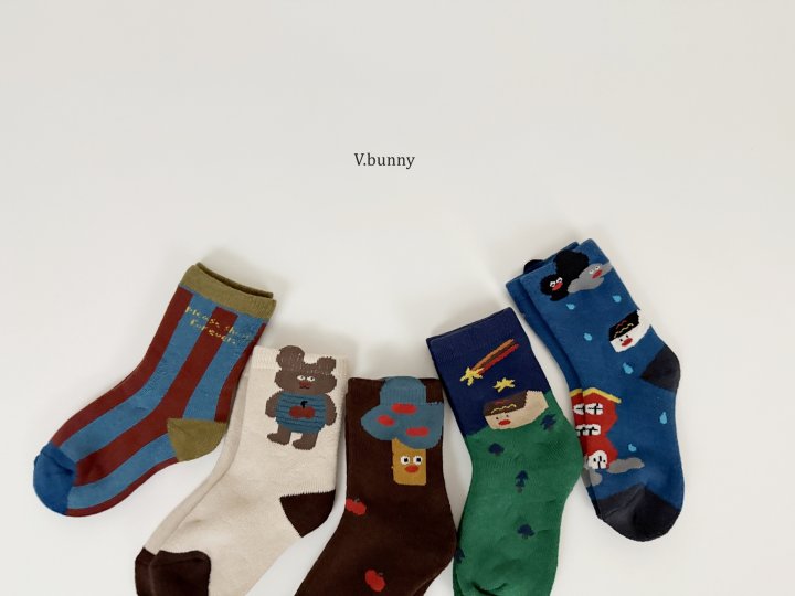 V Bunny - Korean Children Fashion - #childrensboutique - Shooting Star Socks Set - 3