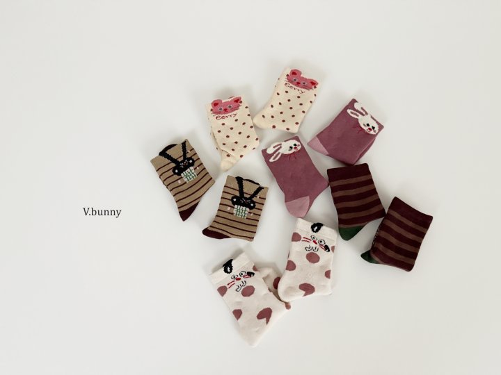 V Bunny - Korean Children Fashion - #childrensboutique - Berry Dot Socks Set - 11