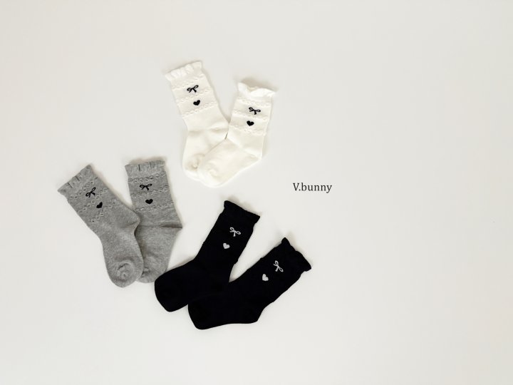 V Bunny - Korean Children Fashion - #childrensboutique - Heart Socks Set - 2