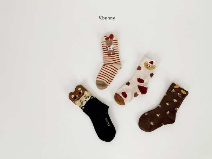 V Bunny - Korean Children Fashion - #childrensboutique - Cat Socks Set - 2