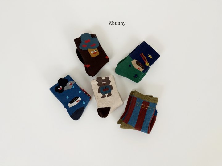 V Bunny - Korean Children Fashion - #childrensboutique - Shooting Star Socks Set - 4