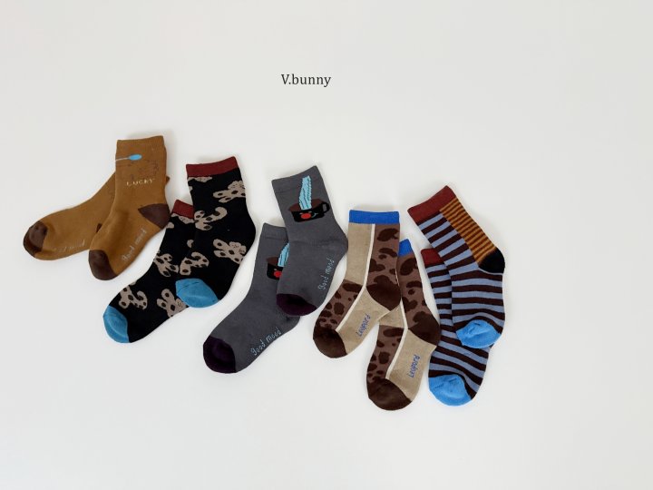 V Bunny - Korean Children Fashion - #designkidswear - Leo Socks Set - 3