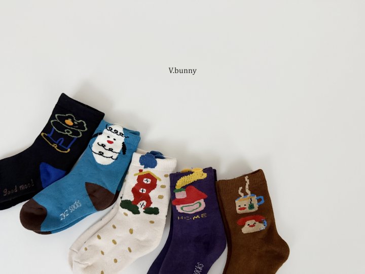 V Bunny - Korean Children Fashion - #designkidswear - Typhon Socks Set - 2