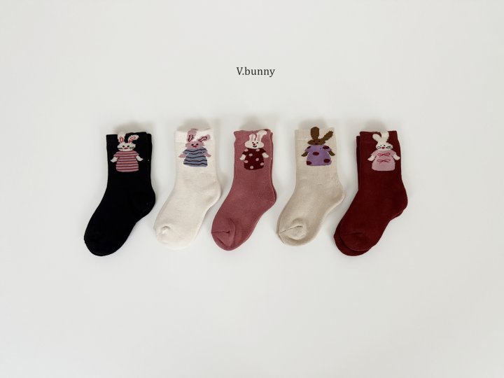 V Bunny - Korean Children Fashion - #designkidswear - One-piece Socks Set