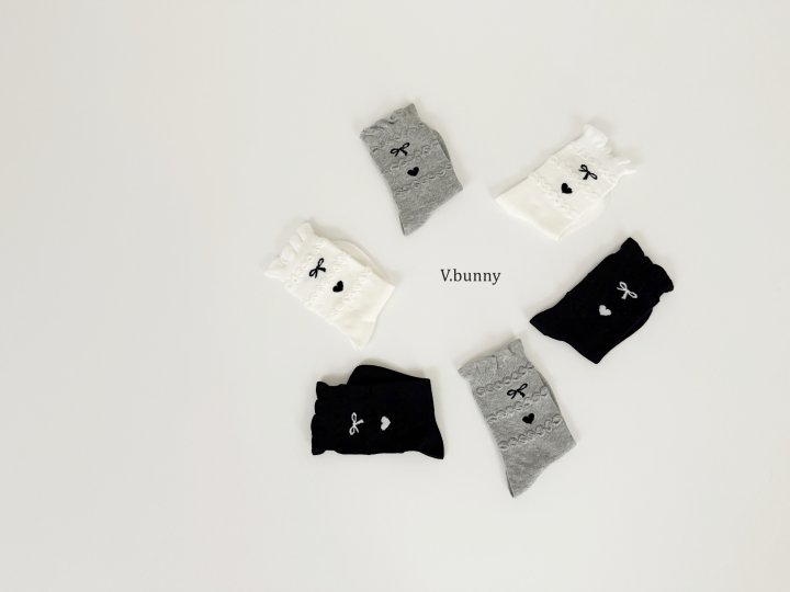V Bunny - Korean Children Fashion - #designkidswear - Heart Socks Set - 3