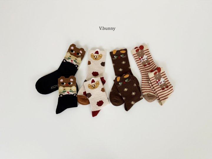V Bunny - Korean Children Fashion - #designkidswear - Cat Socks Set - 3